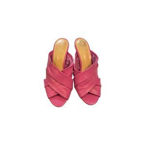 Vince Camuto | Pink Mules with Crisscross Straps